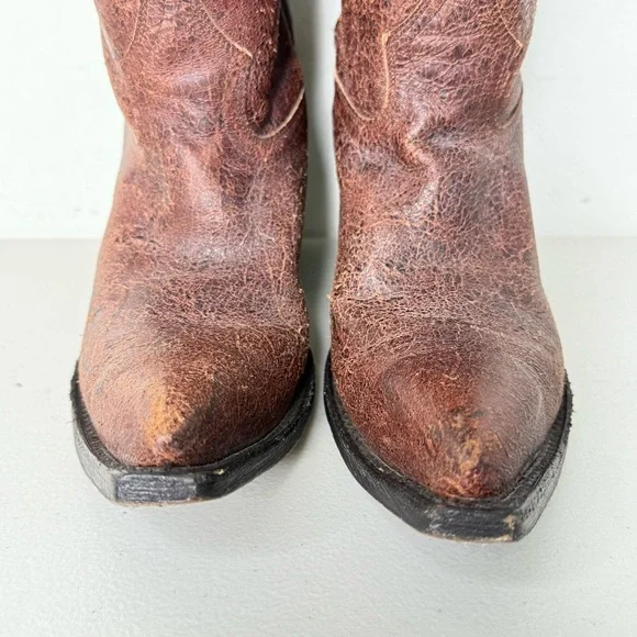 Old Gringo Yippee Ki Yay Hand Crafted Distressed Brown Leather Tall Boots 8B - Picture 3 of 10